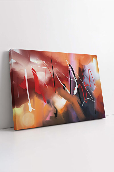 KOSS Dijital Tablou abstract pe pânză cu aspect de pictură în ulei în tonuri ...