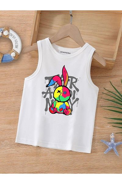 BENROMA 1 produs pentru achiziții de 6 și peste Tricou pentru copii fără mâneci imprimat cu personaj de desene animate