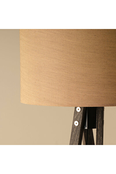 Bella Maison Bella Ahşap Lambader Bej-Siyah (40x40x125 cm)