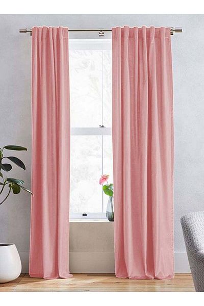 soufa dibaj Velvet Curtain for Bedroom Dining Studio Office - Light Pink