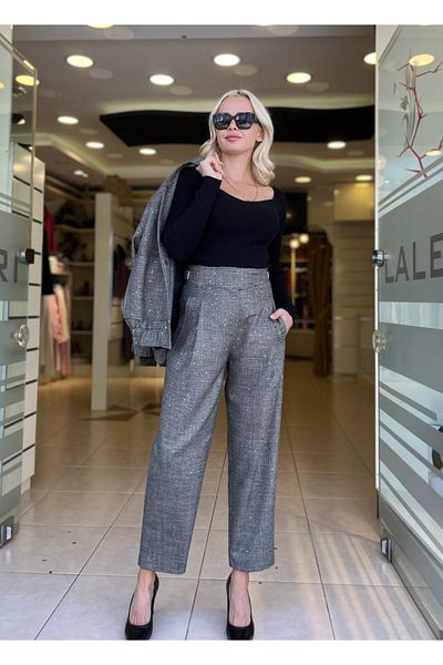 Unique - Tuvit Fabric Pants with Paillet Detail