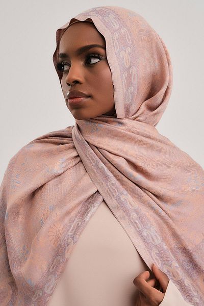 ELF PRIVE Cashmere Woven Ethnic Shawl - Stone