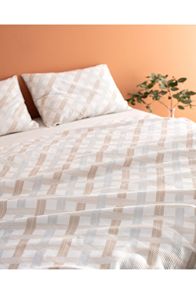 Madame Coco Danton King Size Beige Printed 100% Cotton Pique Set