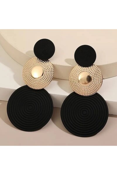 İnci Mode أقراط متدلية أنيقة بتصميم دائرة ثلاثية اختر اللون من الملابس اليومي...