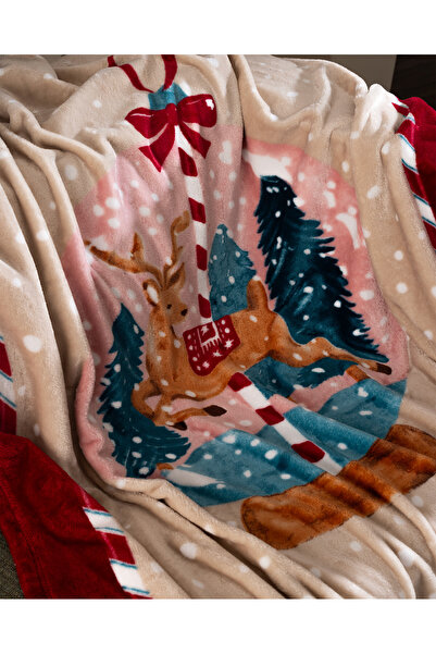 Madame Coco Mezillac Welfsoft Polar Baskılı Tv Battaniye - Bordo