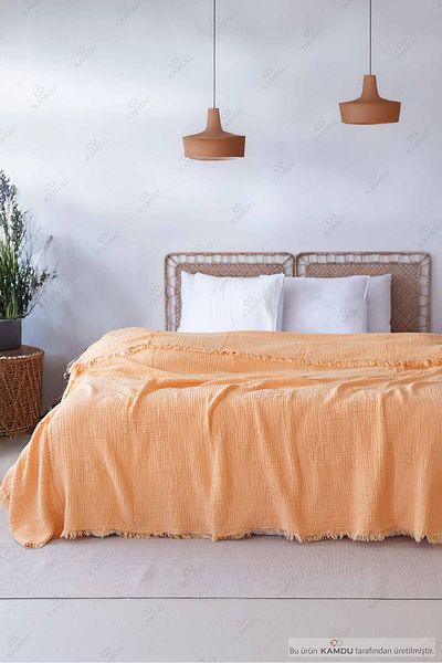 Embays 200X220 cm Luxury Muslin Bedspread, 100% Cotton Bedspread, Double Bedspread