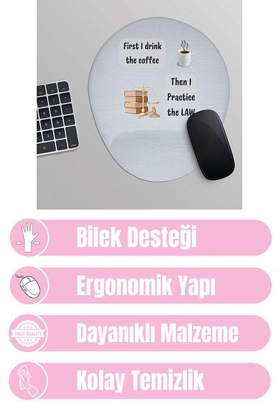 qoeuyl boutique Then the Justice Lawyer Law Gift Printed Oval Wrist Support Mousepad