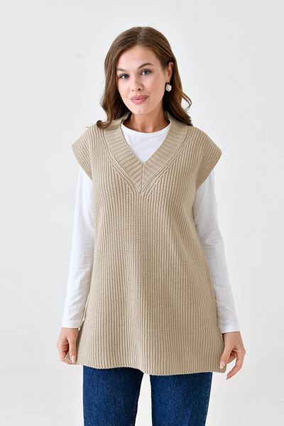 NİSUM MODA Nisum V-Neck Knitwear Slip Pullover