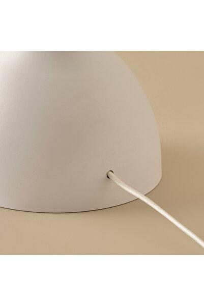 Bella Maison Kona Abajur Konik Başlıklı Bej- Beyaz (22x17x36 cm)