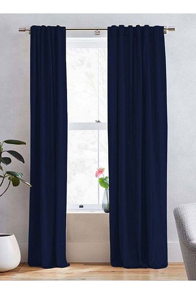 soufa dibaj Velvet Curtain for Bedroom Dining Studio Office - Dark Blue