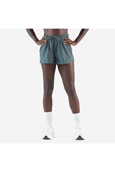 Decathlon Kadın Koşu/Arazi Koşusu Şortu - Koyu Yeşil - Kiprun Run 500 Dry