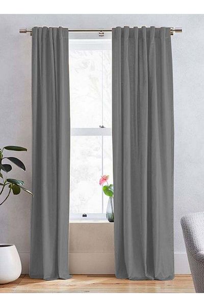 soufa dibaj Velvet Curtain for Bedroom Dining Studio Office - Grey