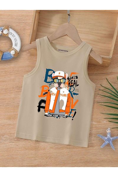 BENROMA 1 produs pentru achiziții de 6 și peste Tricou pentru copii fără mâneci imprimat cu personaj de desene animate