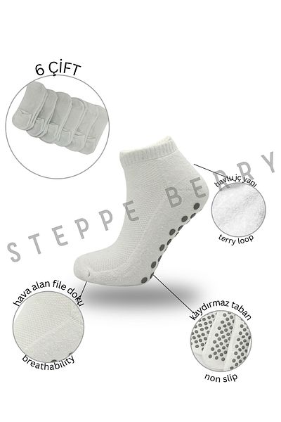 STEPPE BERRY Γυναικείες κάλτσες γιόγκα Pilates 6 συσκευασιών