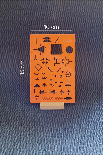 Karmelom Studio Electrical Electronic Symbol Template Ruler - Technical Drawing Tool