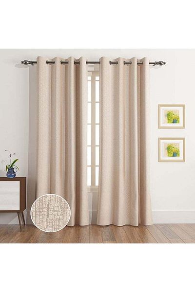 soufa dibaj Polyester Curtain for Bedroom Dining Studio Office - Light Pink