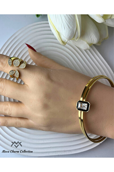 DM Takı Tek Taş Detaylı Zirkon Çelik Ajda Charmı / Kolye Ucu