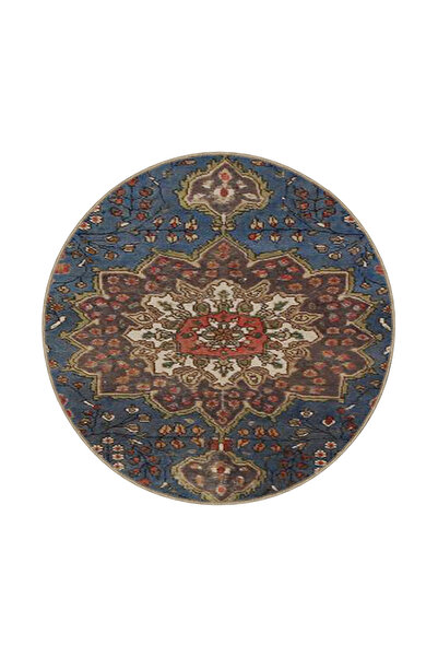 Rugs Modern Halı Berlin Blue Floral Traditional Carpet Dokuma Taban Yıkanabil...