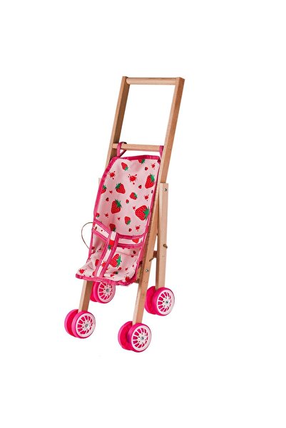 FABBA TOYS Ahşap Katlanabilir Bebek Puseti Hafif Portatif Taşınabilir Tasarım