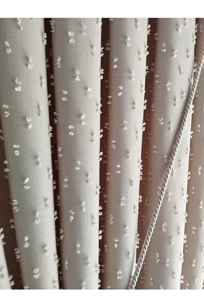 AlbiÜrün Linen Fon Curtain with Pompon (Single Fon)