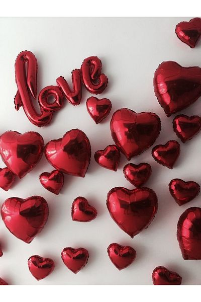 CUGY 21 Red Heart Love Text Li Valentine's Day Special Day Party Celebration Set
