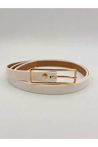 MODAM HİFA Rectangular Buckle Thin Women Belt Trouser Belt Dress Belt Shirt Belt Coat Belt