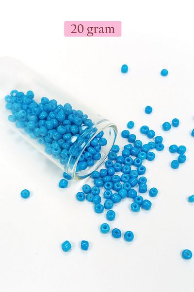 STUMBANNG Poured Glass Sand Beads Large Size (6/0) 4 mm - 20 Grams - Light Blue - Bnc106