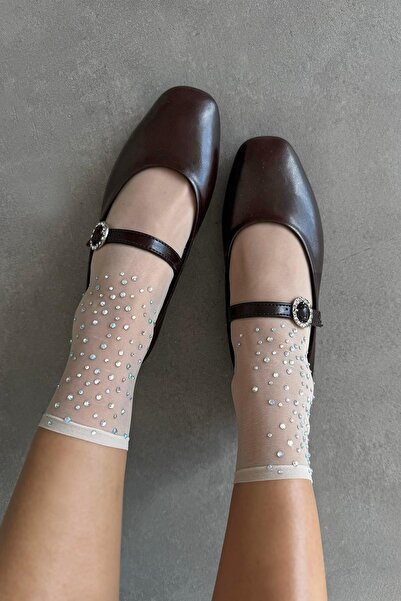 STRASWANS Berny Women - Belt Detailed Wrinkled Leather Ballerinas Brown