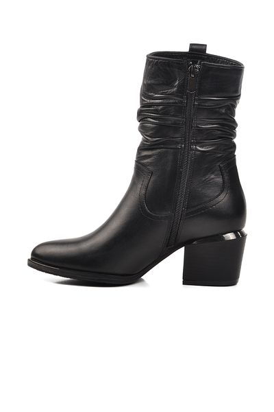 Venüs Black Genuine Leather Women's Boots