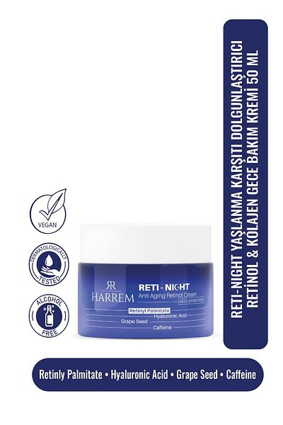 Harrem Retinol & Collagen Cream Anti-Aging Plumping Reti-Night 50ml