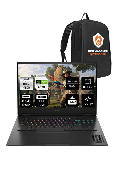 HP OMEN 16 i7 14700HX 8GB RAM 1TB SSD RTX4070/8GB 165Hz 16.1'' FHD FDOS Gamin...