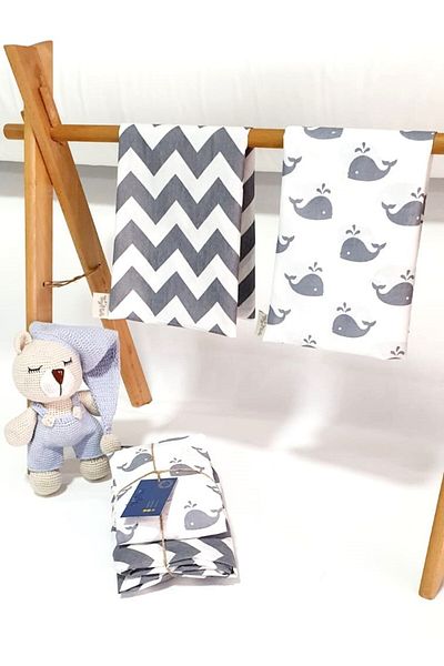 tiny plans 80X130 cm Baby Bedding Set - Elastic Sheet and 2 Pillowcases