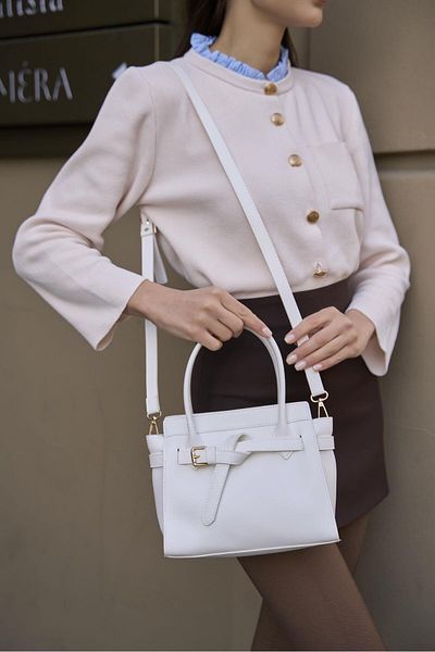 Madamra Weiße Mini-Gürteltasche für Damen