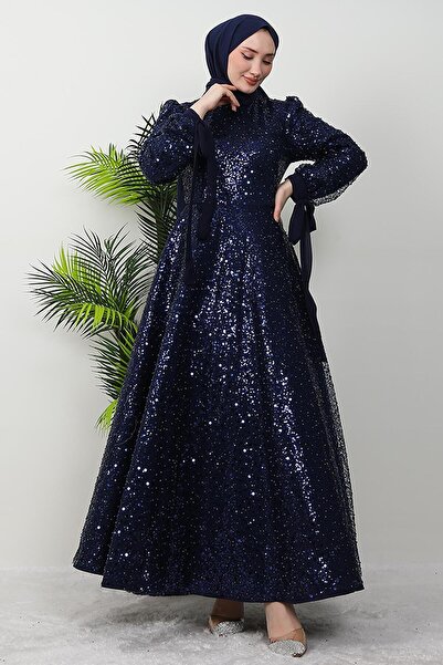 GİZ AGİYİM Tansu Tesettür Abiye Lacivert