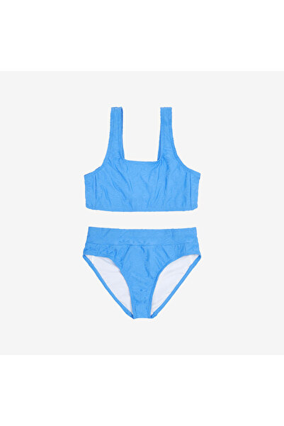 Decathlon Çocuk Yüksek Bel Kesim Bikini Takımı - Mor - 500 LAO MIAMI