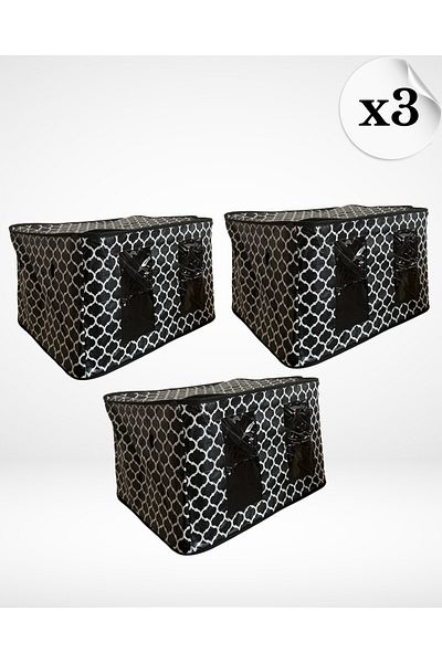 Sertil Чанта за съхранение от 3 средни части - 40x50x30 см с прозорче и одеяло