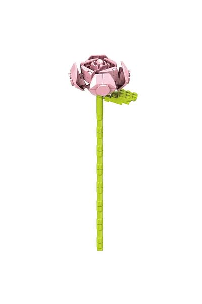 LRS STORE Iconic Rose 1 Branch 101 Pieces Pink Rose Building Blocks Pop up Leaf Flower Making Kit Dear Gift