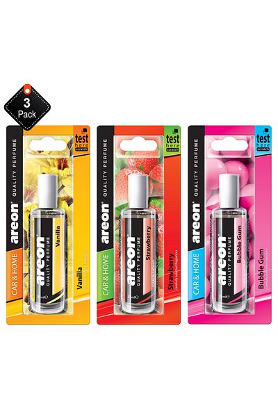 Areon Pack Of 3 Areon air freshener Perfumes 35 ml Collection(Vanilla-Strawberry - Bubble )