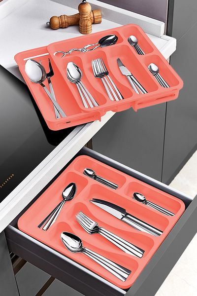 Snippy Spony - Single Sided Extendable Adjustable Practical Drawer Cutlery Organizer, Ladle
