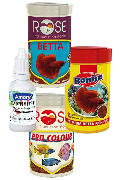 Rose Beta Balığı Yemi 100ML Granül, Bonisa 100ML, Pro Colour 100ML Kutu Chips...
