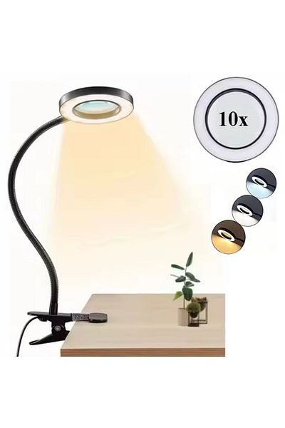DeftHike أكروبات تتحرك 10X عدسة مكبرة LED ضوء مكتب دراسة مصباح