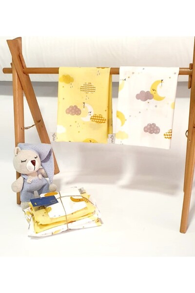 tiny plans طقم غطاء لحاف أطفال مقاس 50x100 سم - ملاءة جاهزة وغطاء وسادة