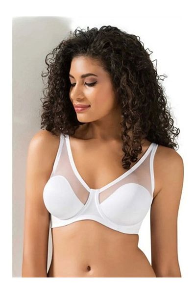 oskasa Nivemeshome 9200-c Σουτιέν με επένδυση από τούλι Soft C Cup Λευκό Bdn:90 Le Jardin