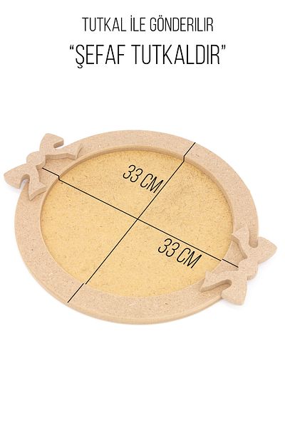 na neşeli ahşap Wooden Round Bow Tray Large Size. Service Presentation Tray. Paintable Wooden Tray. Self Painting
