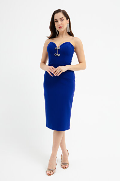 Lafaba Rochie de seara cu fundita cu bretele Saks Stone pentru dama