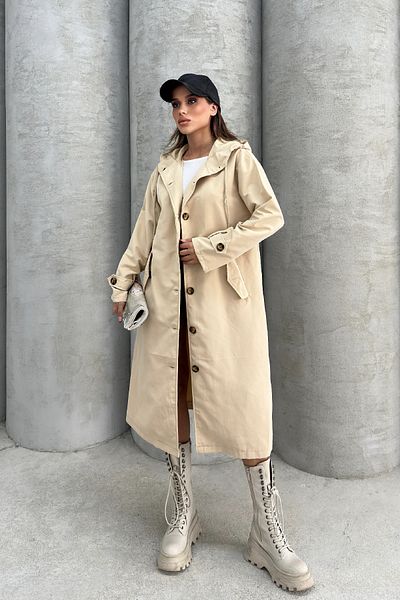 RB CLUB Women's Button Detail Trench Coat