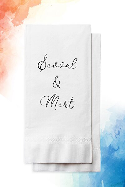 nna tasarım 50 Adet Kişiye Özel Isim Baskılı Söz , Nişan Peçetesi(P07-50)