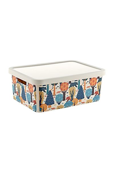 Smartware Stafi Patterned Multi-Purpose Box with Lid 4.5 lt