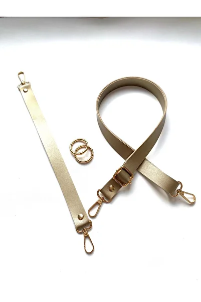 FERİHA HOBİ AKSESUAR Leather Bag Strap, Short Handle and Ring Kit