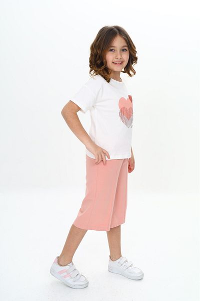 Toontoy Girl's Garni Heart Printed Capri Suit